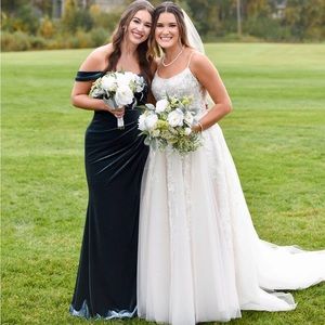 Revelry velvet bridesmaid dress